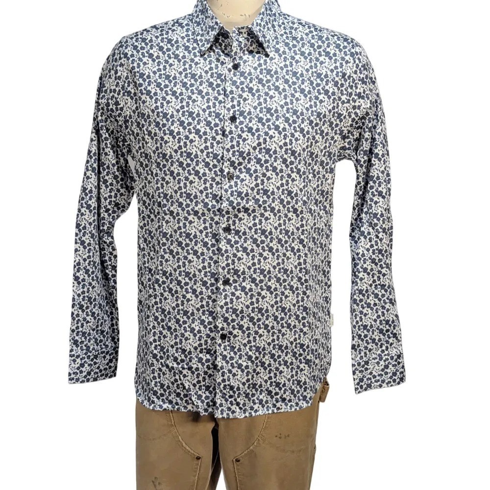 Ted Baker London Mens Floral Print Button Up Shirt Sz 3 M Slim Fit NWT $160